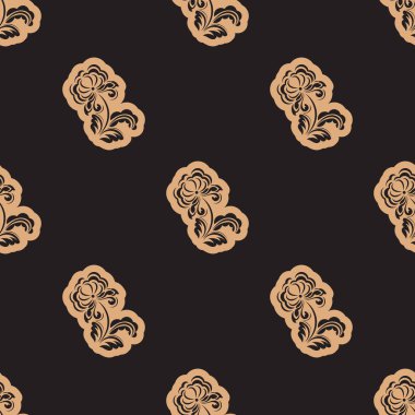 Kusursuz desenli, antika süslemeli. Menüler, kartpostallar, duvar kağıtları ve kumaşlar için iyidir. Vektör illüstrasyonu.