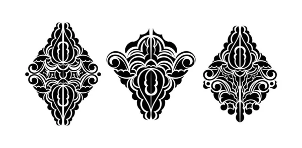 ヴィンテージのバロック装飾品のセット コーナー レトロなパターンアンティークスタイルのアカンサス — ストックベクタ