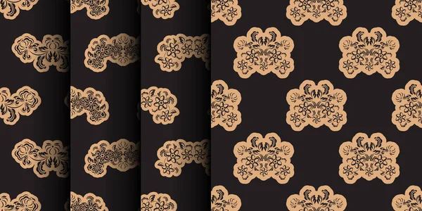 Ensemble Motif Sans Couture Avec Ornement Rétro Style Antique Bon — Image vectorielle