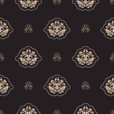 Antika süslemeli kusursuz desen. Kapaklar, kumaşlar, kartpostallar ve baskı için iyi. Vektör illüstrasyonu.