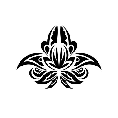 Nilüfer dövmesi deseni basit bir şekilde. Yoga sembolü. İzole edilmiş. Vektör illüstrasyonu.