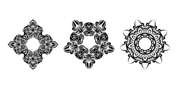 Körkörös Minta Formájában Mandala Henna Mehndi Tetoválás Dekoráció Dekoratív Díszítő — Stock Vector