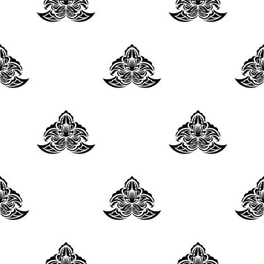 Kusursuz desenli antika çiçek süsü. Giysiler, tekstil, geçmiş ve parmak izleri için iyi. Vektör illüstrasyonu