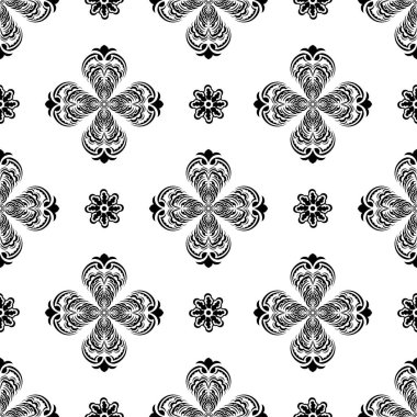 Kusursuz desenli, antika süslemeli. Giysiler, tekstil, geçmiş ve parmak izleri için iyidir..