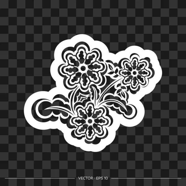 Motif Fleur Pour Design Dentelle Textile Design — Image vectorielle