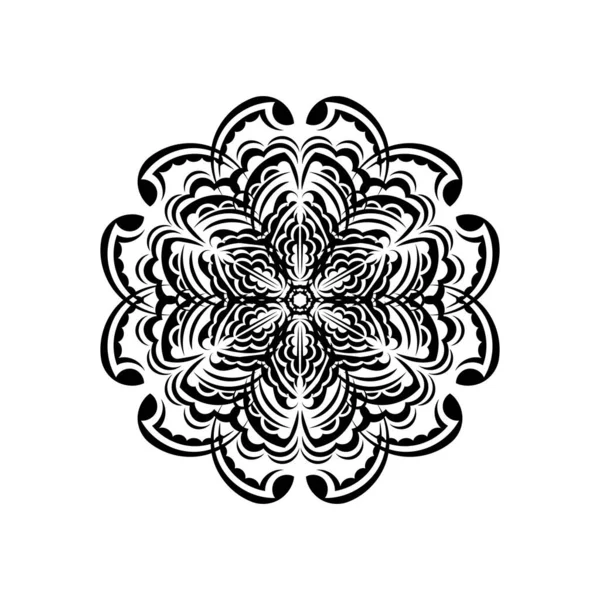 Patrón Circular Mandala Blanco Negro Forma Mandala Para Henna Mehndi — Vector de stock