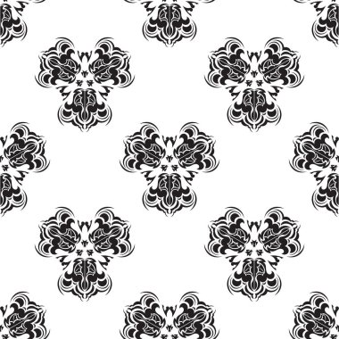 Doğu ya da Arap tarzında kusursuz geometrik çizgiler. Siyah beyaz arka plan. Giysiler ve tekstil için iyi. Vektör illüstrasyonu.