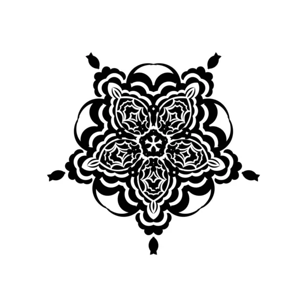 Adorno Circular Silueta Llena Bueno Para Logotipos Tatuajes Impresiones Postales — Archivo Imágenes Vectoriales