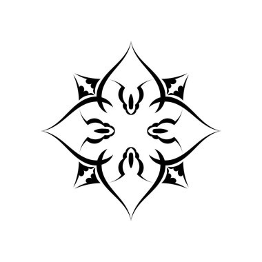 Mandala logo süsü. İzole edilmiş. Vektör illüstrasyonu