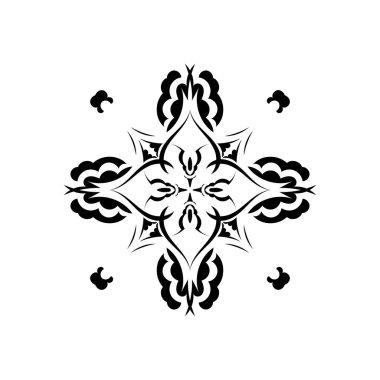 Robot resim tarzında mandala süsü. İzole edilmiş. Vektör illüstrasyonu