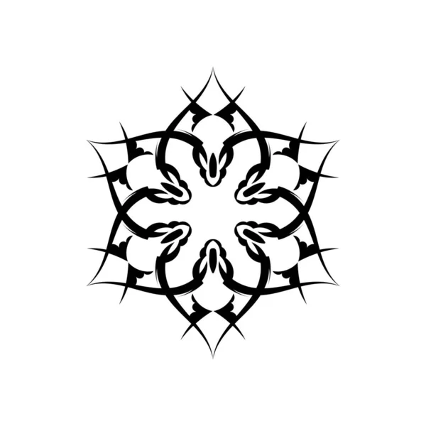 Monochrome Mandala Ornament Sketch Style Isolated Vector Illustration — Stock Vector
