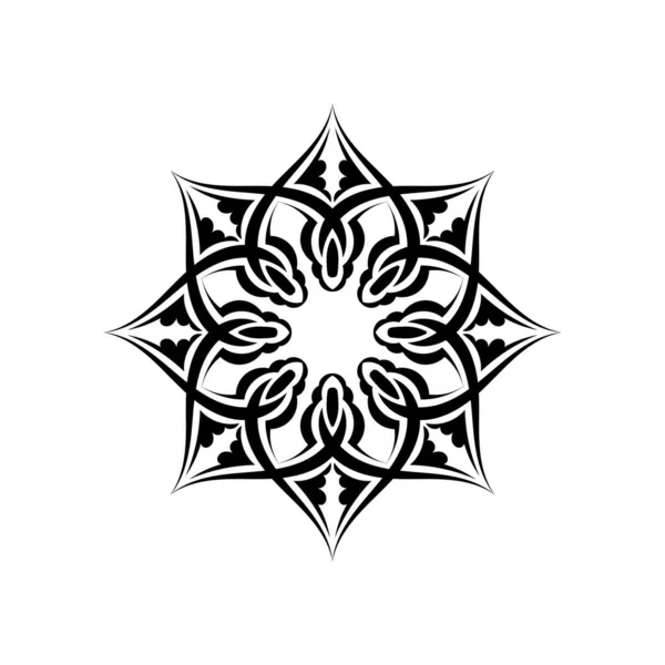 Ornement Mandala Style Baroque Rétro Isolé Illustration Vectorielle — Image vectorielle