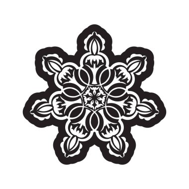 Mandala dairesel süsü. Logolar, parmak izleri ve kartpostallar için iyi. Beyaz arka planda izole edilmiş. Vektör illüstrasyonu