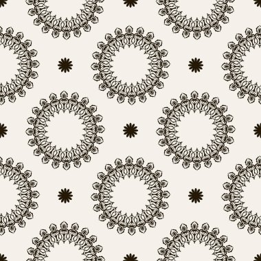 Süslü, geri dönüşsüz desen. Giysiler ve tekstil için iyi. Vektör illüstrasyonu.