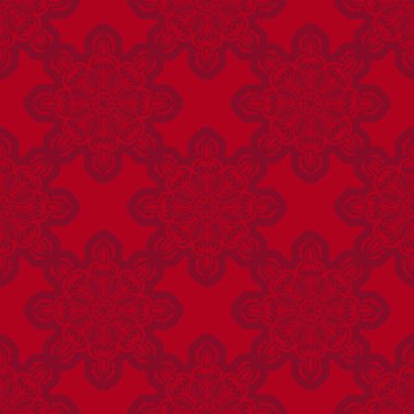 Süslü, dikişsiz Burgonya deseni. Geçmişleri, parmak izleri, giyim ve tekstil için iyi. Vektör illüstrasyonu.