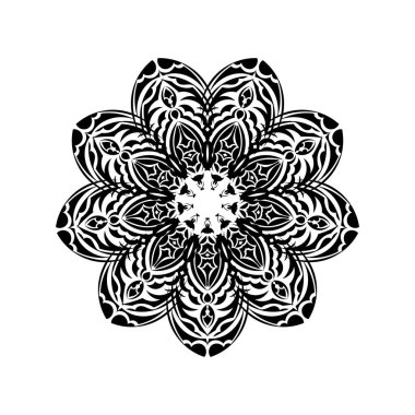 Basit mandala tasarımı. Logolar, menüler, parmak izleri ve kartpostallar için iyi. İzole edilmiş. Vektör illüstrasyonu