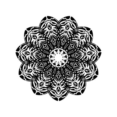 Basit mandala tasarımı. Logolar, parmak izleri ve kartpostallar için iyi. İzole edilmiş. Vektör illüstrasyonu
