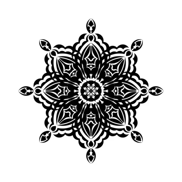 Diseño Simple Mandala Bueno Para Tatuajes Impresiones Postales Aislado Ilustración — Archivo Imágenes Vectoriales