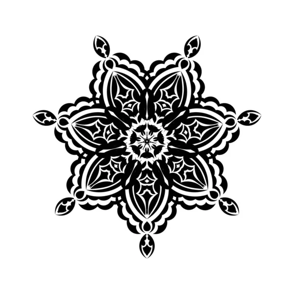 Diseño Simple Mandala Bueno Para Tatuajes Impresiones Postales Aislado Ilustración — Archivo Imágenes Vectoriales