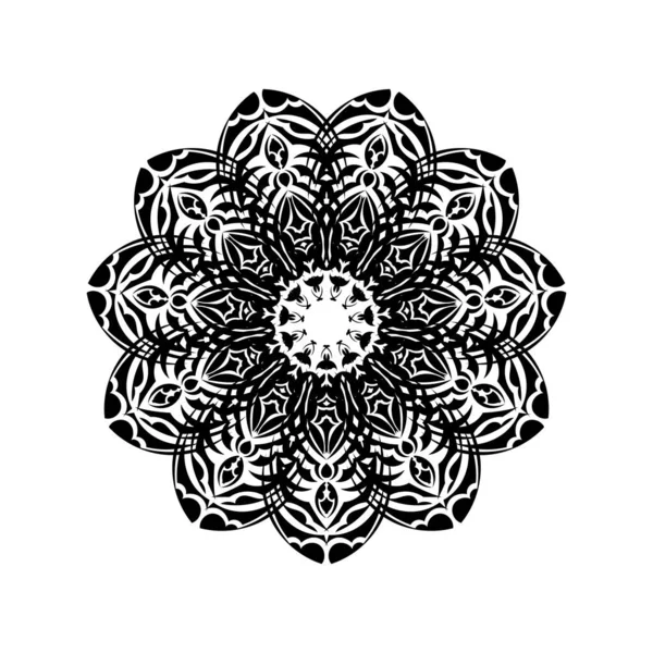 Diseño Simple Mandala Bueno Para Logotipos Impresiones Postales Aislado Ilustración — Vector de stock