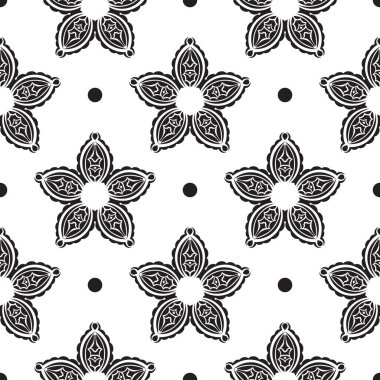 Siyah beyaz desenli, klasik süslemeli. Vektör illüstrasyonu.