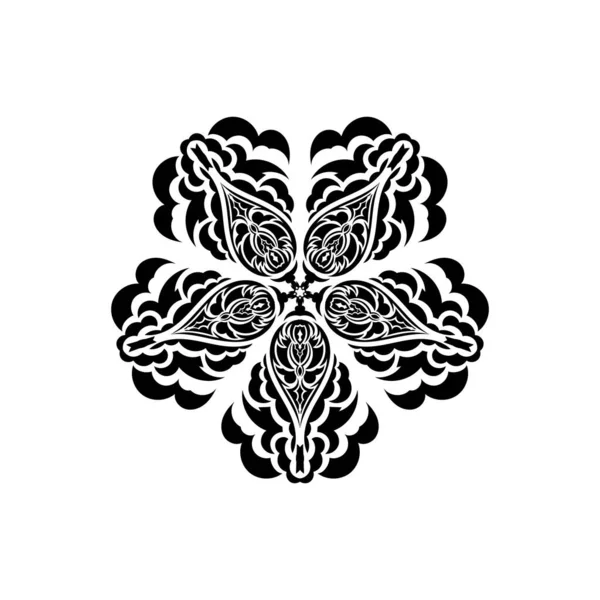Desain Mandala Sederhana Hiasan Bunga Sederhana Berwarna Hitam Baik Untuk - Stok Vektor