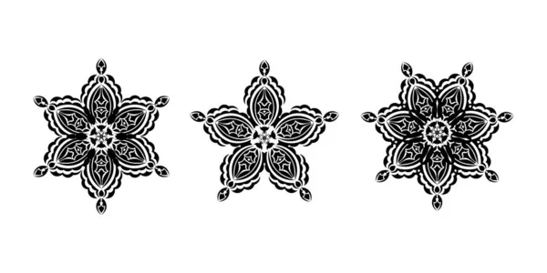 Conjunto Mandalas Diseño Simple Bueno Para Logotipos Impresiones Postales Aislado — Vector de stock