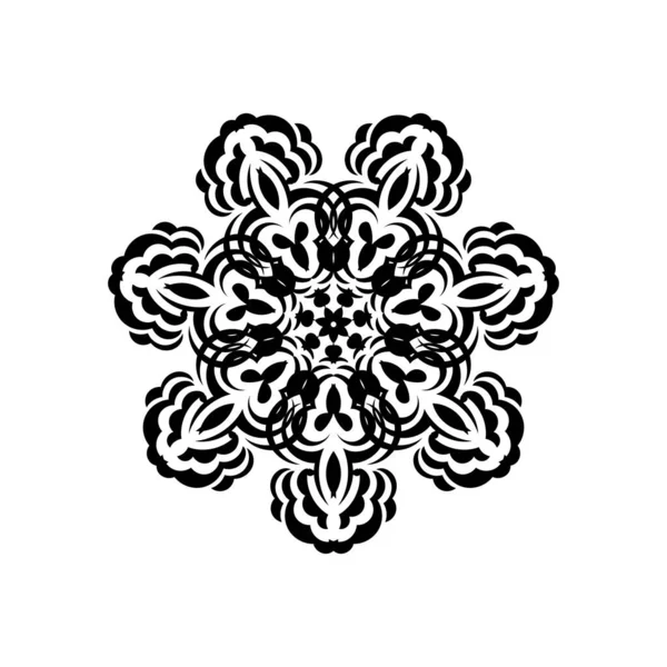 Çemberin içinde soyut süs. Dantel motifli lüks desen. Menüler, parmak izleri ve kartpostallar için iyi. İzole edilmiş. Vektör illüstrasyonu