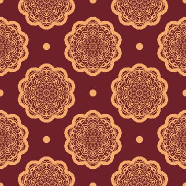 Süslü, sarı ve sarımsı desenli, süslemeli. Duvar resimleri, tekstil, kartpostallar ve parmak izleri için iyi. Vektör illüstrasyonu.