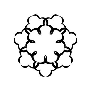 Dekoratif dairesel süsler. Menüler, dövmeler, parmak izleri ve kartpostallar için iyi. Vektör illüstrasyonu