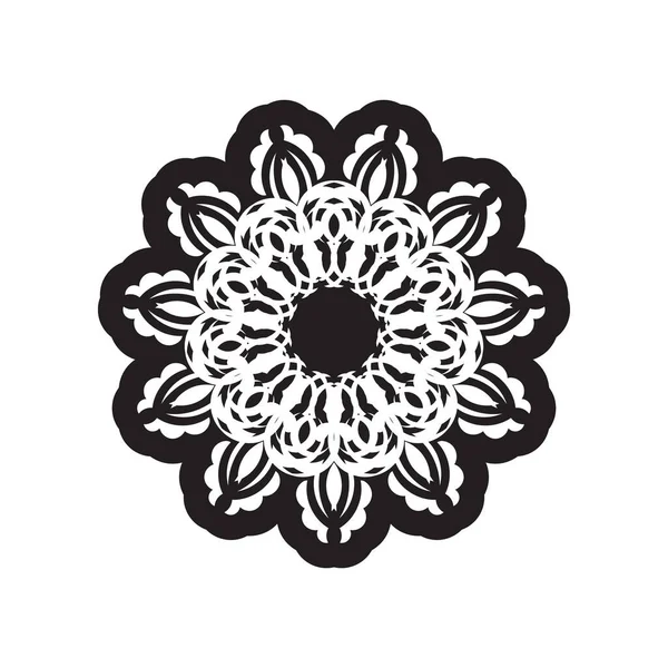 Mandala Noir Sur Fond Blanc Bon Pour Les Tatouages Les — Image vectorielle