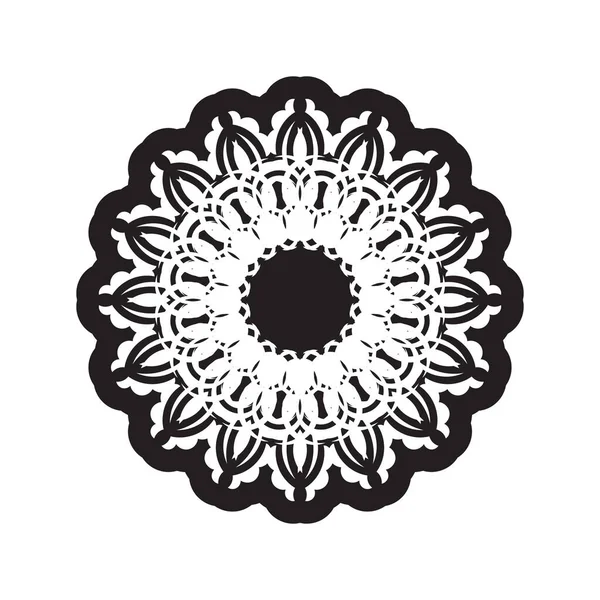 Mandala Negro Sobre Fondo Blanco Bueno Para Logotipos Tatuajes Impresiones — Archivo Imágenes Vectoriales