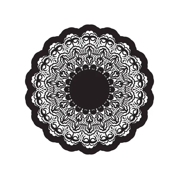 Mandala Noir Sur Fond Blanc Bon Pour Les Menus Les — Image vectorielle