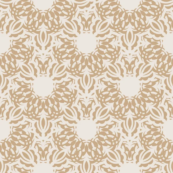 Motif Beige Sans Couture Avec Ornements Décoratifs Illustration Vectorielle — Image vectorielle