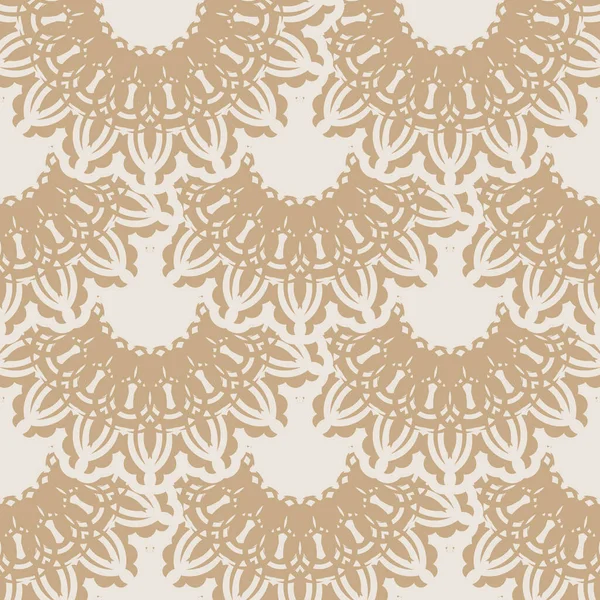 Motif Beige Sans Couture Avec Ornements Décoratifs Bon Pour Les — Image vectorielle