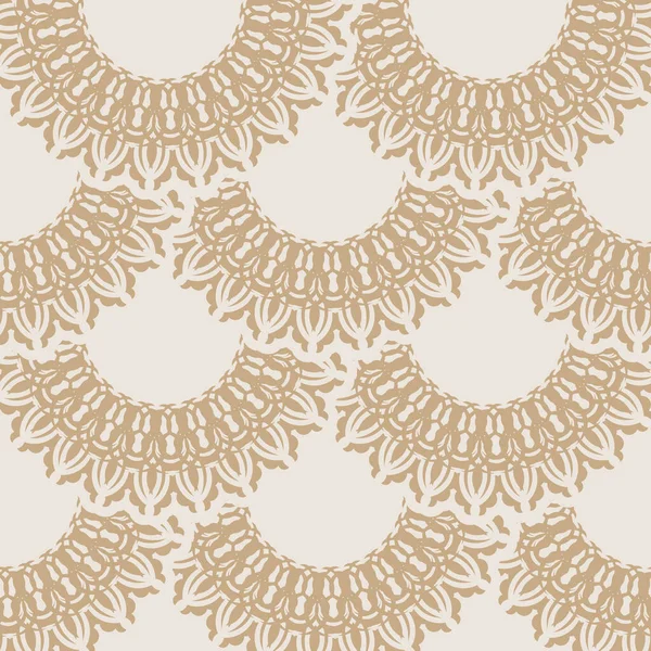 Motif Beige Sans Couture Avec Ornements Décoratifs Bon Pour Les — Image vectorielle