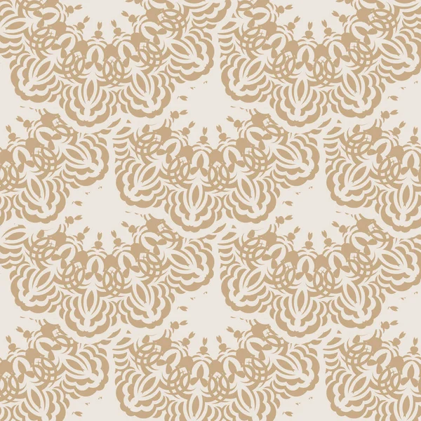 Patrón Beige Sin Costuras Con Adornos Decorativos Bueno Para Menús — Vector de stock