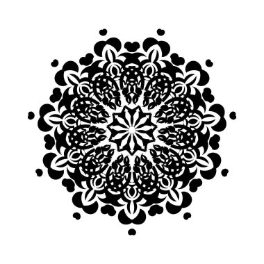 Çiçek şeklinde dekoratif süsler. Dövmeler, parmak izleri ve kartpostallar için iyi. Vektör illüstrasyonu