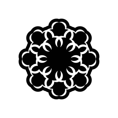 Çiçek şeklinde dekoratif süsler. Dövmeler, parmak izleri ve kartpostallar için iyi. Beyaz arka planda izole edilmiş. Vektör illüstrasyonu