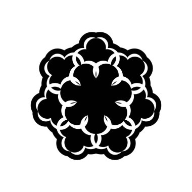 Çiçek şeklinde dekoratif süsler. Dövmeler, parmak izleri ve kartpostallar için iyi. Beyaz arka planda izole edilmiş. Vektör illüstrasyonu