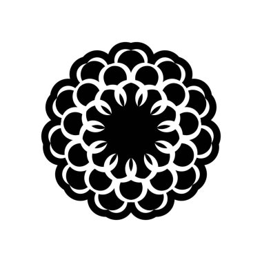Çiçek şeklinde dekoratif süsler. Dövmeler, parmak izleri ve kartpostallar için iyi. Beyaz arka planda izole edilmiş. Vektör illüstrasyonu