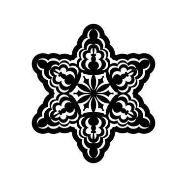 Çiçek şeklinde dekoratif süsler. Logolar, dövmeler, parmak izleri ve kartpostallar için iyi. Beyaz arka planda izole edilmiş. Vektör illüstrasyonu