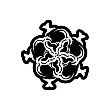 Çiçek şeklinde dekoratif süsler. Logolar, dövmeler, parmak izleri ve kartpostallar için iyi. Beyaz arka planda izole edilmiş. Vektör illüstrasyonu