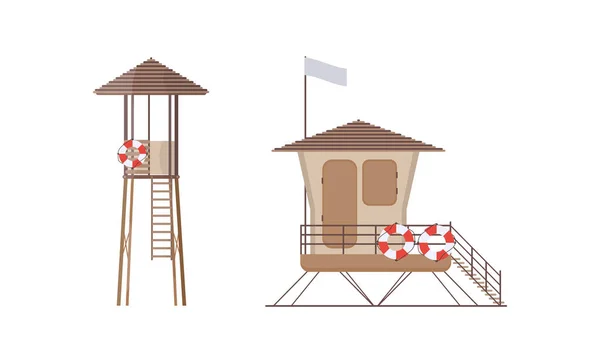 Ορισμός Ναυαγοσώστη Παραλία Πύργο Για Σώσει Τους Ανθρώπους Πνιγμό — Διανυσματικό Αρχείο