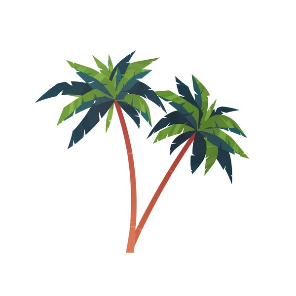 Pálmafa Vektor Sziget Kókusz Rajzfilm Ikon Palmtree Island Lakatlan Elszigetelt — Stock Vector