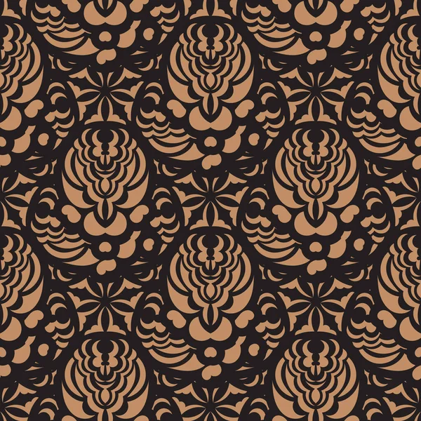 Schwarz Orange Nahtloses Muster Mit Vintage Ornamenten Gut Für Hintergründe — Stockvektor