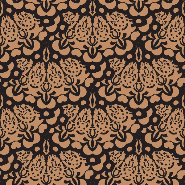 Motif Sans Couture Noir Orange Avec Ornements Vintage Bon Pour — Image vectorielle