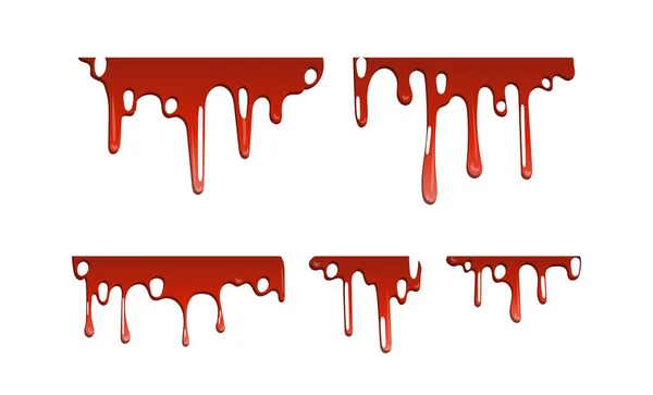 Collection Various Blood Paint Splatters Halloween Concept Ink Splatter Background — Stock Vector