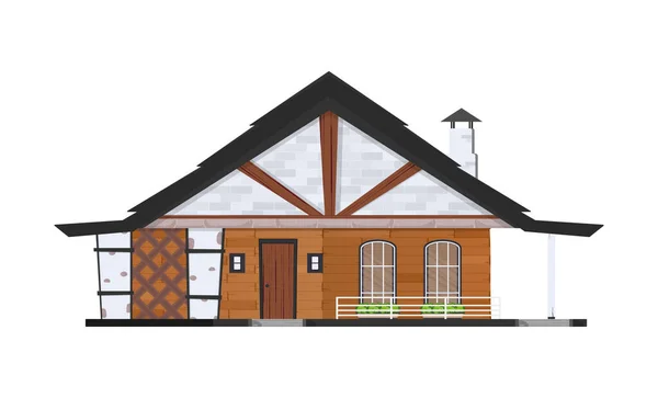 Huis Vector Cartoon Icoon Vector Illustratie Huis Witte Achtergrond Geïsoleerde — Stockvector