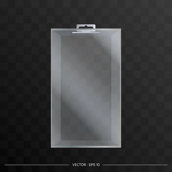 Emballage Plastique Rectangulaire Transparent Pour Votre Produit Vecteur Réaliste — Image vectorielle